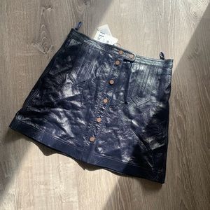 Leather tommy top line  skirt